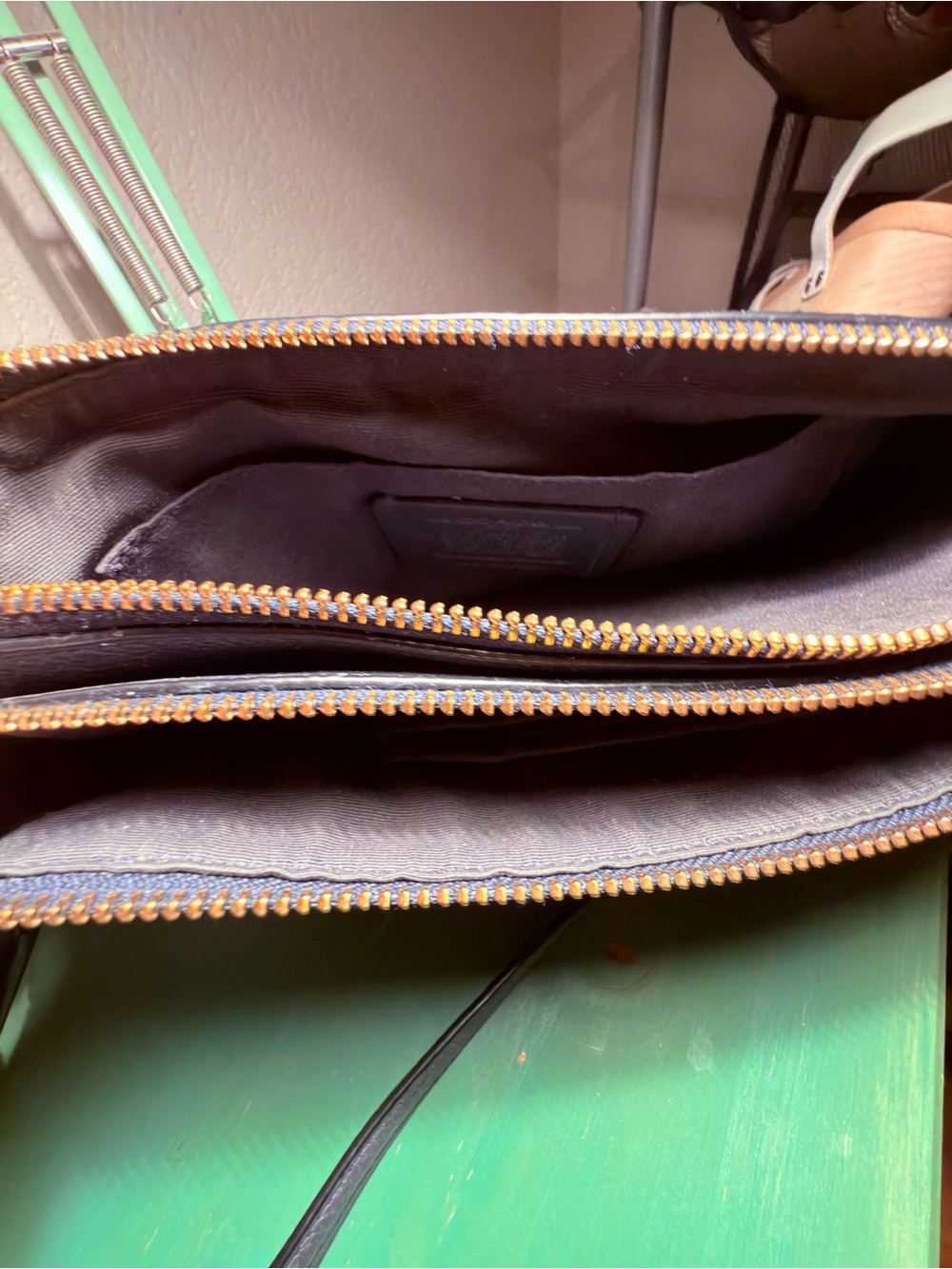 Coach Pebbled Leather Crossbody Bag in Navy - Picture 7 of 7